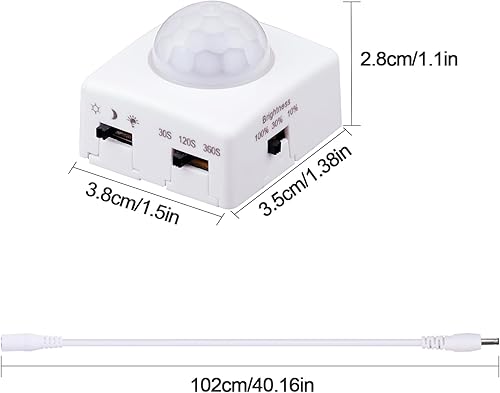 Miniatura 5 de GOMING Tira de luz LED COB con sensor de movimiento, 16.4 pies, blanco frío, 6000 K, 3 modos de iluminación, 3 modos de apagado, 3 modos de brillo