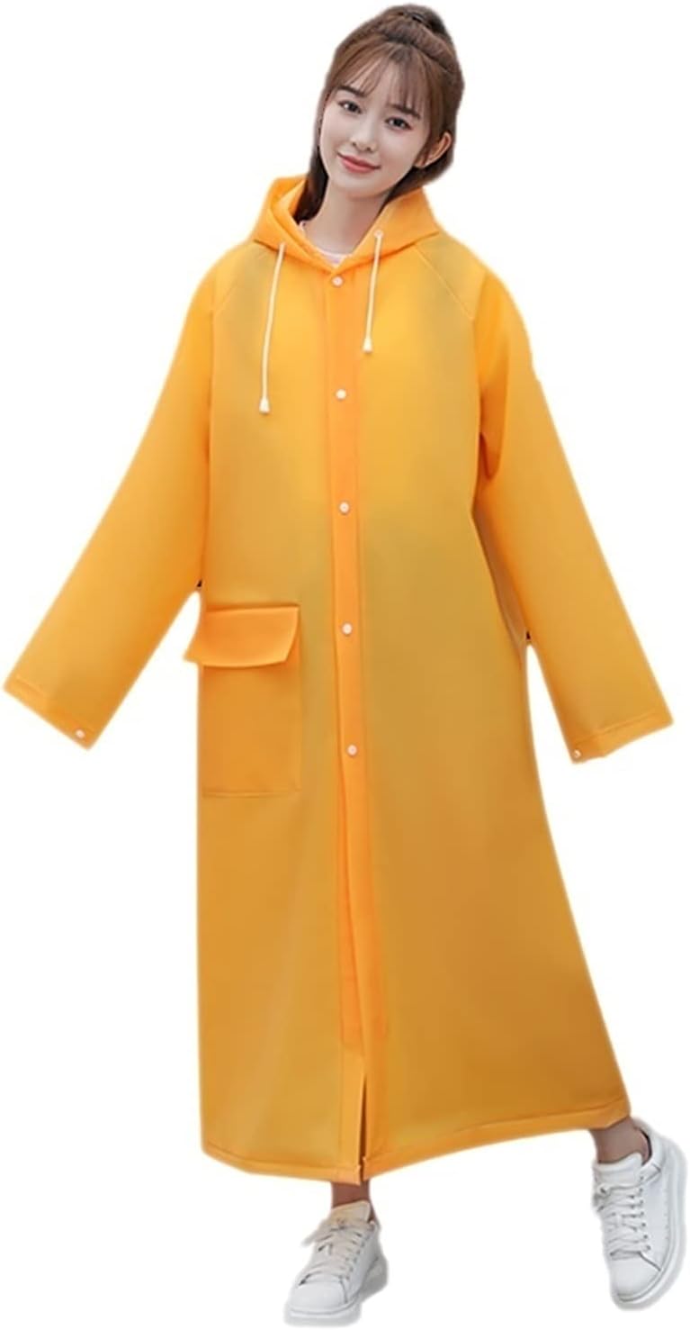 Portable EVA Ponchos Bulk, Rain Ponchos for Adults Reusable, Lightweight Bicycle Mens Raincoat for Outdoor Activities, Womens Rain Coat with Hood and Large Pocket Waterproof