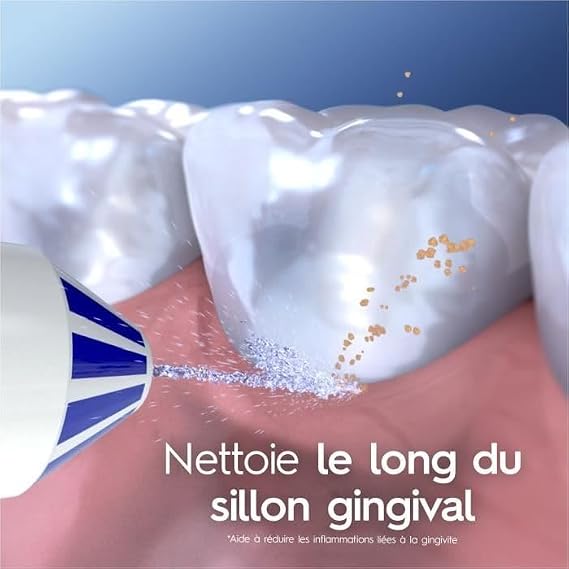 Oral-B AquaCare 4 kablosuz ağız duşu, yumuşak diş temizliği ve daha sağlıklı diş etleri için diş ara temizleyici, Oxyjet teknolojisi, 2 diş bakımı modu, beyaz/mavi
