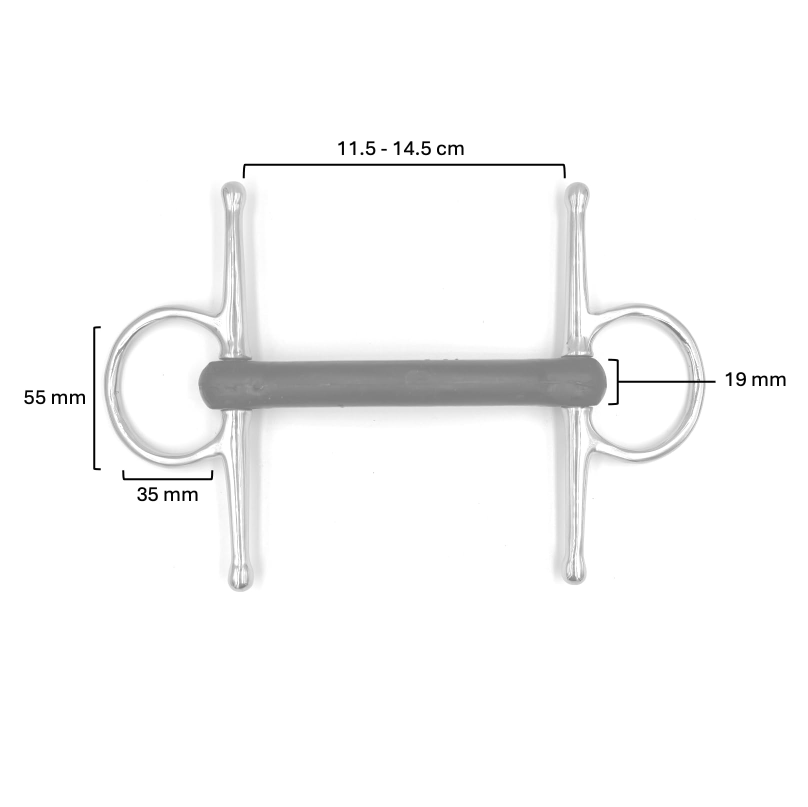 ES0112 - Trenza de mordaza con barra de goma flexible, grosor de 19 mm (14,5 cm)