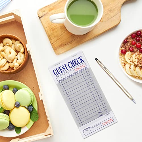 Guest Check Pads (10 Pack) Server Note Pads - 500 Total Guest Checks - 1 Part Gray Paper Guest Check Pads With Guest Receipt - Check Pads For Servers, Hotels, Lounges, Cafes, Restaurants Orders（Gray） #TOP6