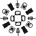 Kit of 16 Attachments for Tactical Molle Pouch Bags Backpack Vest - 4 Grimloc Locking D-Ring, 4 Molle Elastic Strings, 4 Tactical Strap Management Tool, 4 Tactical 360 Rotation D-Ring Clips (16 Pack)