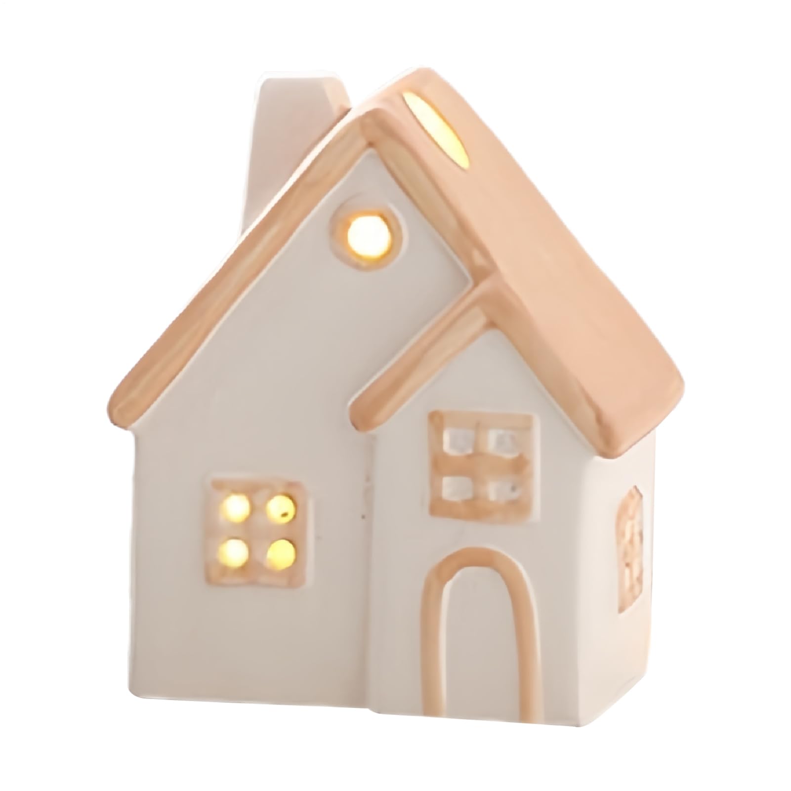 Tea Candle Holder Stand | Cottage House Tea Light Candle Holder | Ceramic Decoration European Home Statue for Dining Meditation Yoga Reception Living Room Bedroom