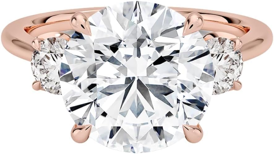 4 CT Moissanite Engagement Ring For Women VVS1 10K 14K 18K Solid Gold & 925 Sterling Silver Petal Three-Stone moissanite ring Christmas Gift For Women