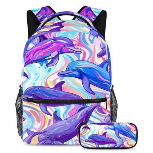 Cartables dauphins grande capacité grand sac à dos étudiant ado et voyage