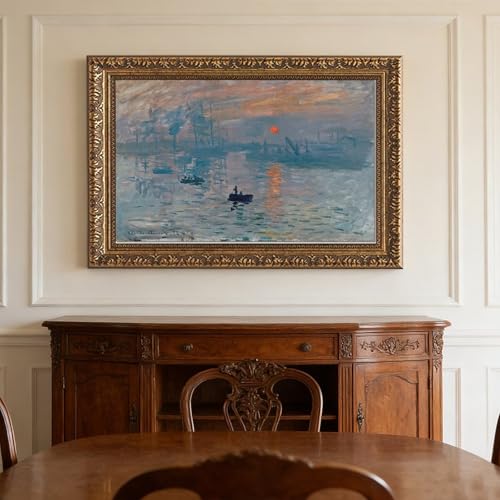 Impression sur toile de qualité Monet avec cadre suspendre