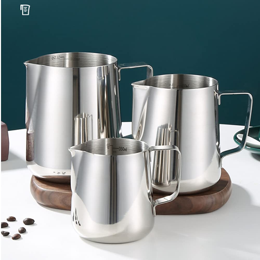 Brocca di schiuma di latte 20 oz, brocca di vapore per cappuccino espresso, brocca per caffè in acciaio inossidabile Latte Art Barista Latte Brocca per latte, Scala di misura Tazza di caffè