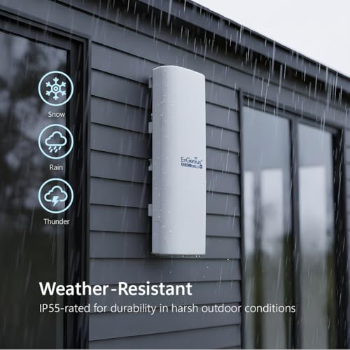 Image of EnGenius ENH500-AX KIT 5GHz Wi-Fi 6 (802.11ax) 2x2 Outdoor Wireless Bridge, up to 1,200 Mbps, high 26 dBm Transmit Power, high gain 16 dBi Integrated Directional Antenna, IP55-rated (2-Pack)