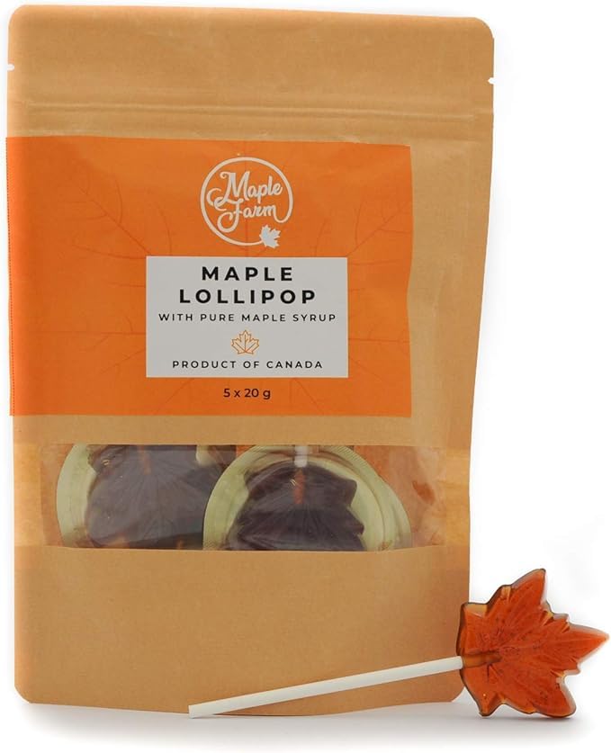 MapleFarm - Paleta de jarabe de arce - Maple syrup lollipop - Peso neto 60g