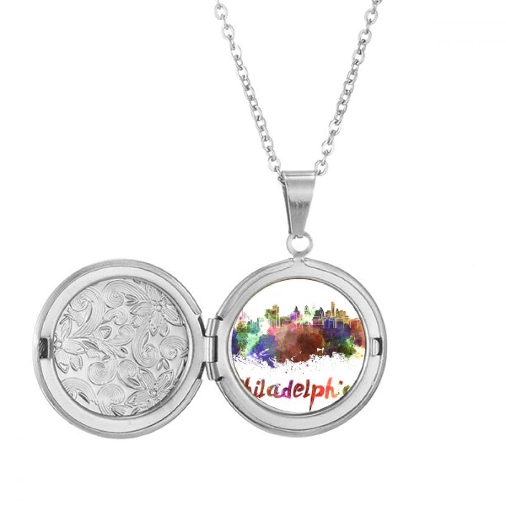 Collier avec médaillon aquarelle Amecity idée cadeau