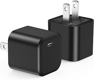 USB C Charger Cube, Agtray 2-Pack Mini USB Type C Wall Charger Fast Charging Blocks Power Adapter Box Travel Plug Compatible for iPhone 15 14 13 12 11 XR, iPad Pro Air Mini, iwatch 9, Galaxy S23-Black