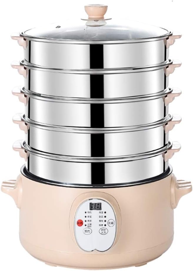 Electric Food Steamer Stainless Steel Saucepan Time Scheduling Multi-function Chafing Dish