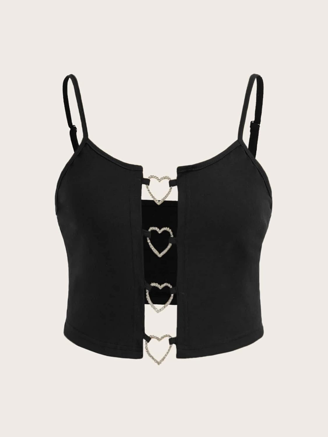 SOLY HUX Women's Plus Size Cut Out Cami Crop Top Ring Linked Sexy Y2k Tops - Image 5