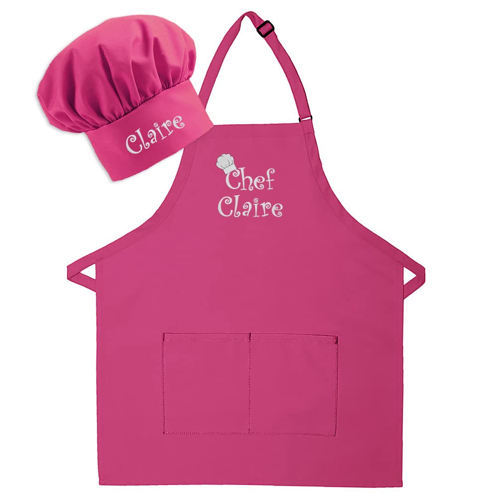 Made in the USA Personalized Embroidered Adult Apron and Hat for Men Women Fathers Mothers Day Kitchen BBQ Grilling Gift