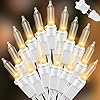 LAMPHOME 100 Mini LED Count Warm White -String Lights - 21.6FT LED Christmas Lights, Mini led Lights for Outdoor Home Holiday Party Wedding Independence Day Decoration