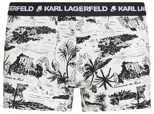 KARL LAGERFELD Uomo Vacances De Karl All Over Printtrunk (3 Pack) Vacanze/Nero/Aneto L