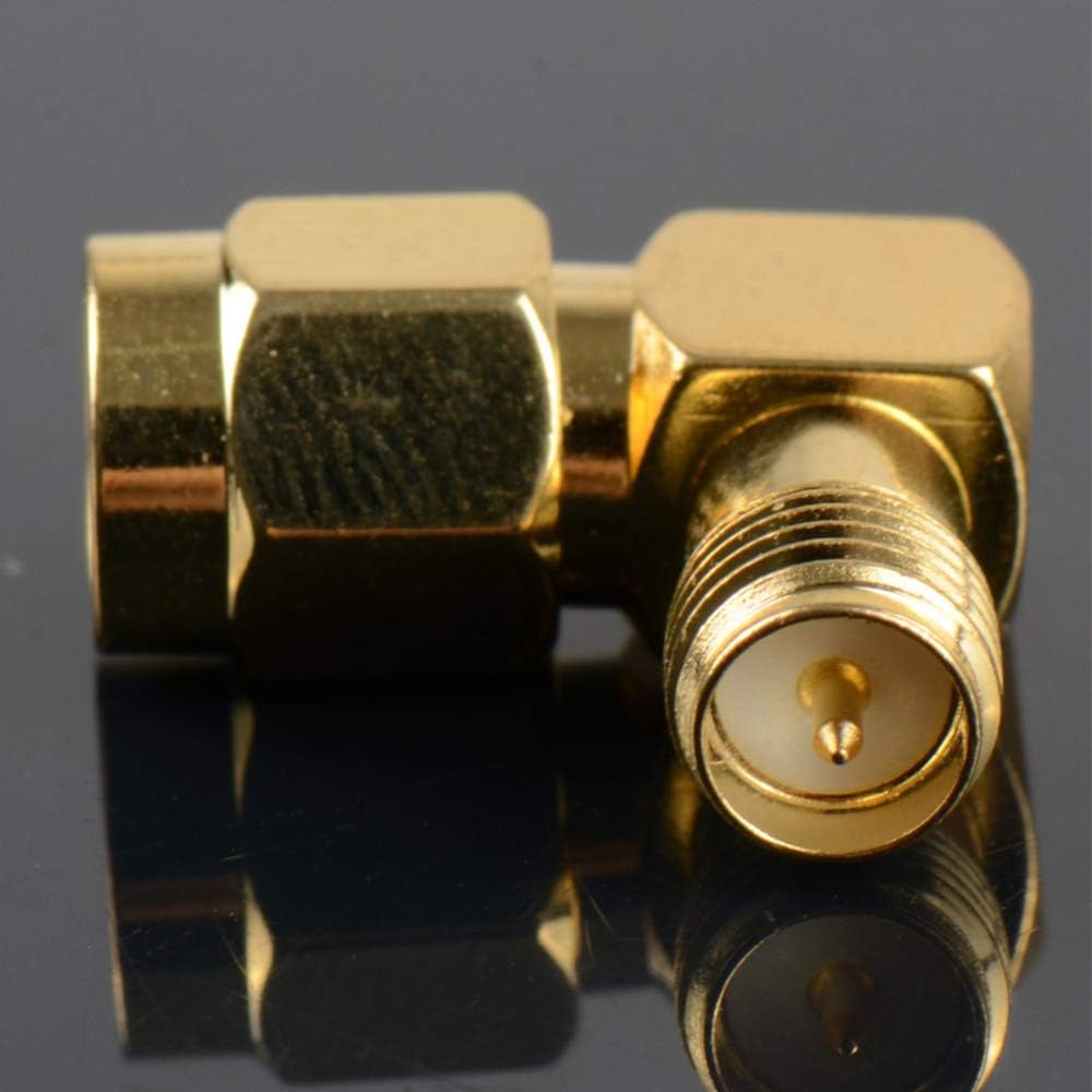 TengKo RP-SMA Male To RP-SMA Female Male Pin Right Angle 90 Degree RF Connector Adapter (4 Pack) - Image 5