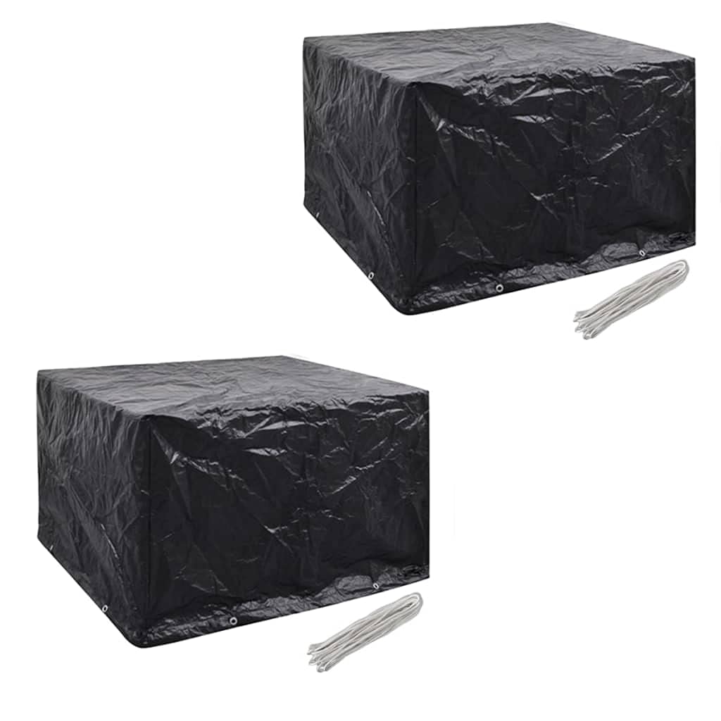 Juego de 2 fundas protectoras para muebles de jardín, 113 x 113 x 73 cm, con 8 ojales de aluminio, resistente a los rayos UV, para 4 personas, muebles de jardín, terraza, balcón, protección