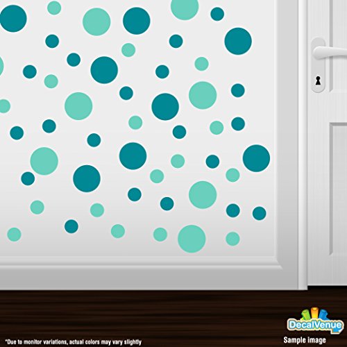 Turquoise/Mint Green Vinyl Wall Stickers - 2 & 4 Inch Circles (30 Decals) #TOP1
