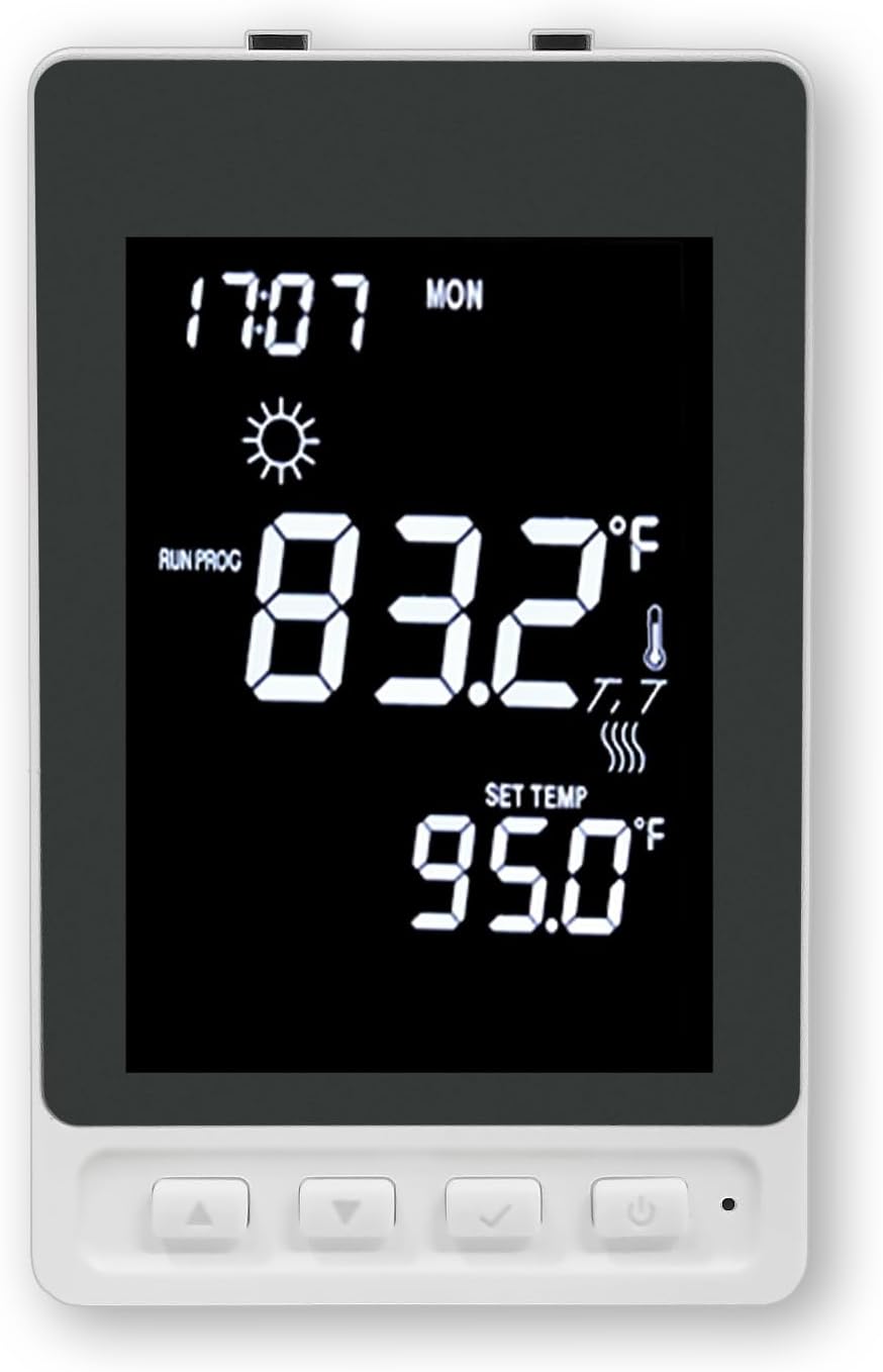 Programmable Thermostat for Electric Floor Heating, Digital Thermostat for House, 120/240V 16A, Dual Mode, Built-in GFCI, Includes 10K NTC Sensor
