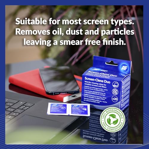 AF SCR020 Screen-Clene duo Reinigungstücher 8,6x12,4x5cm silber/blau Inh.20 Paar