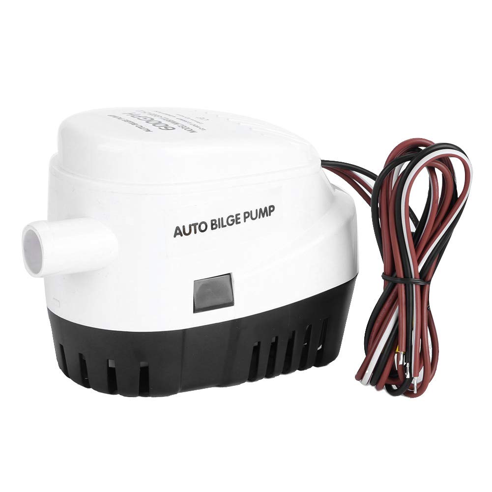 Bomba de Achique Automática 12V 600 GPH - Bomba de Descarga de Agua Marina Compacta con Protección contra Ignición