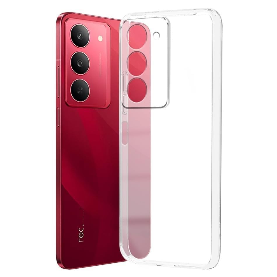Image of COVERBLACK Flexible Rubber Case Back Cover Compatible for Realme RMX5261 / P4 Lite 5G - Transparent