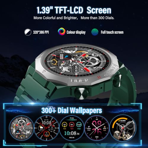 Image of Smart Watch for Men (Answer /Make Calls), Rugged Men's Military Smartwatch, 1.39 inch HD Fitness Tracker with Heart Rate /Sleep /Step Monitor, 110+ Sport Modes, IP68 Waterproof Activity Tracker Android iOS