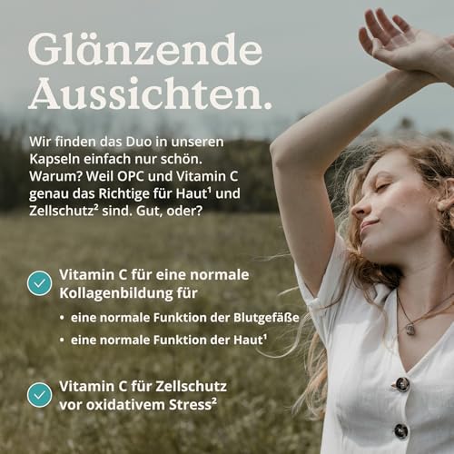 NATURE LOVE® OPC Traubenkernextrakt - 180 Kapseln - hochdosiert mit 800mg Extrakt je Tagesdosis - aus französischen Trauben - mit natürlichem Vitamin C - laborgeprüft, vegan, in Deutschland produziert