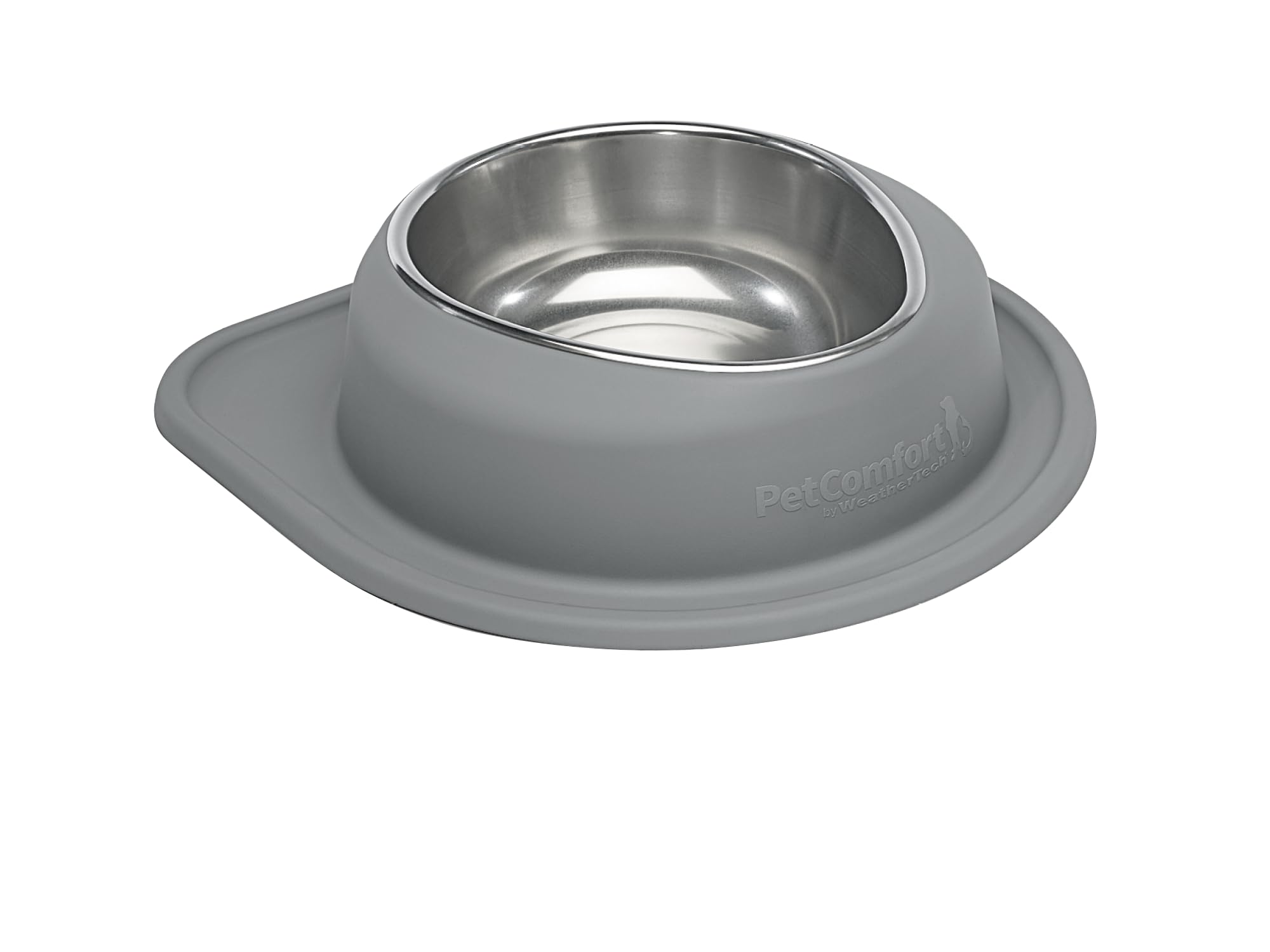WeatherTech Single Low Pet Feeding System - Heavy-Duty Dog &amp; Cat Food/Water Bowl - 96 oz (12 Cups) Dark Grey (SL9603DG)