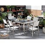 Beliani Garten Essgruppe Grosseto Grau/Weiß