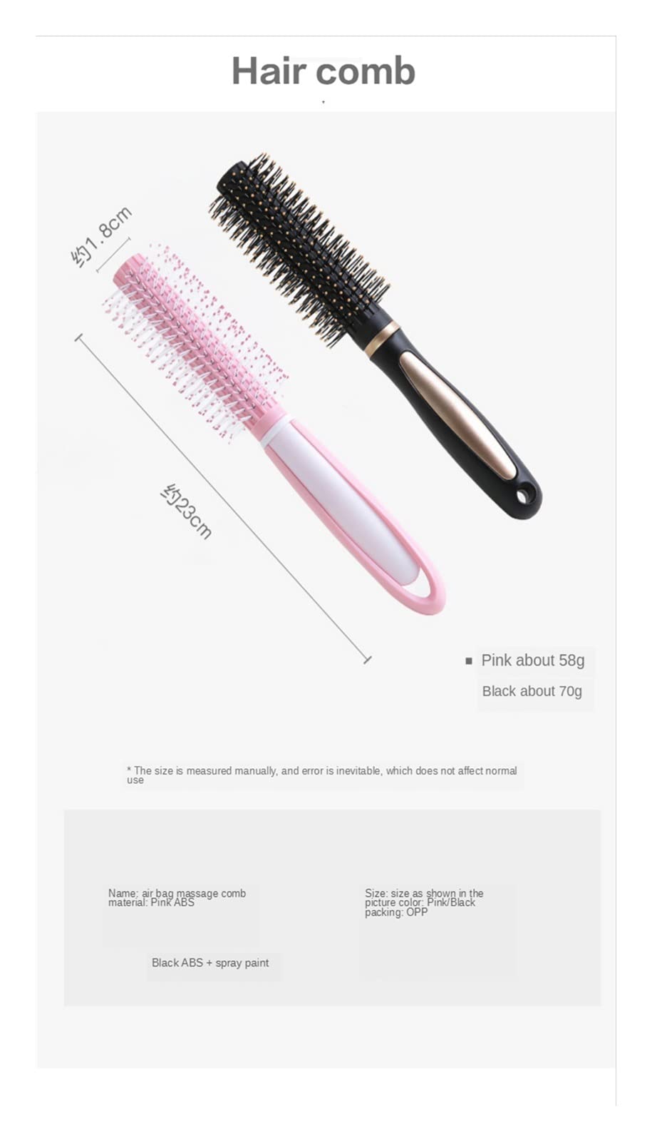Cabello Peinado Cepillo for el Cabello Nylon Mujeres húmedos rizados rizados Cepillo for el Cabello for peluquería de salón Herramientas de Peinado (Color : 001)
