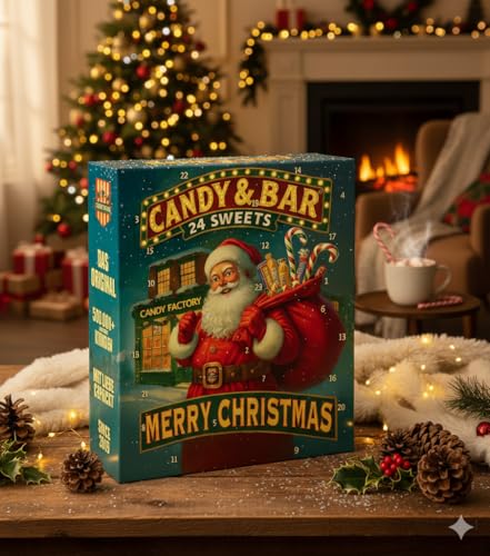 USA XXL Adventskalender 2025 | 24 verschiedene amerikanische Süßigkeiten in Originalgröße | Exklusive Weihnachts-Geschenkbox mit Hershey’s Schokolade & weiteren USA Sweets | Candy & Bar®