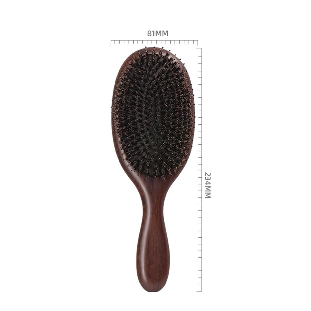 Cepillo de pelo de cerdas de jabalí, cepillo de paleta de cerdas de jabalí 100% puro for mujeres, hombres, cabello fino, fino, largo, rizado o cualquier tipo de cabello, restaura el brillo y la textur