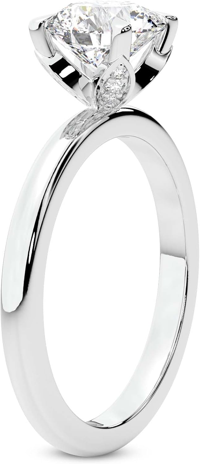 FRIENDLY DIAMONDS Lab Grown Diamond Engagement Ring For Women 0.50-6 Carat IGI Certified | In 14K Or 18K in White, Yellow Or Rose Gold | Matilda Leaf Petal Solitaire Ring | FG-VS1-VS2 Quality