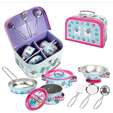 SOKA Llama Metal Kids Kitchen Set with Case Cover