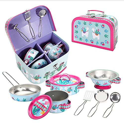 SOKA Llama Kids Kitchen Set Toy Pots and Pans Set Toy Kitchen Accessories