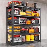 Storage Shelves, 2500lbs Garage Shelving,Adjustable Heavy Duty Shelving Unit,5T Tall Garage Shelves，Metal Standing Shelf Units,Utility Rack For Kitchen Warehouse Industrial Basement 71.2*35.4*15.7
