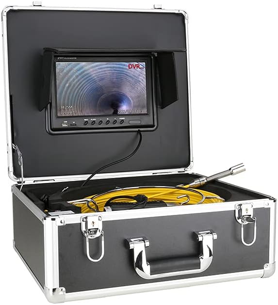 Kamera kontroli rury kanalizacyjnej z licznikiem miernikiem, 17 mm 8 GB karta SD DVR IP68 Rura drenażowa 9-calowy wyświetlacz Endoskop przemysłowy