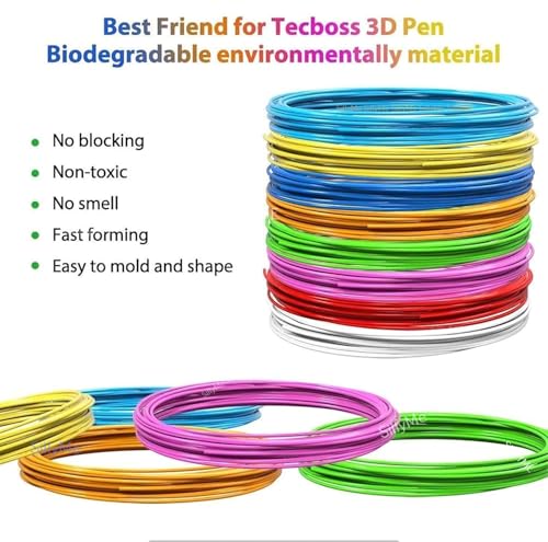 Image of 10 Colors - 3D Pen Filament - 5meter Each - 3D Pen Refill - 3D Printing Filament PLA Material for 3D Drawing and Printing - 3D Pen Wire