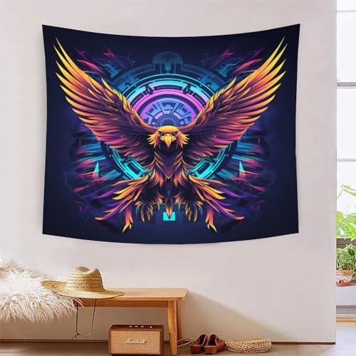 Póster de pared de poliéster suave YIFKVOASD con diseño de águila 3D
