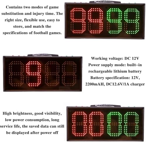 Tablero LED de sustitución para fútbol, marcador digital portátil miniatura 5