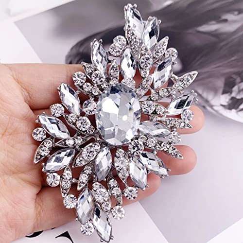 Image of SELOVO Big Large Leaf Brooches and Pins Scarf Decoration Gold Tone