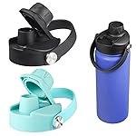 Lid for Hydro Flask 32/40 oz Wide Mouth Bottles | BPA-Free Replacement Cap Accessories Compatible with Hydroflask 20/64 Ounce Water Bottle | Top Spout Lids with Flex Handle