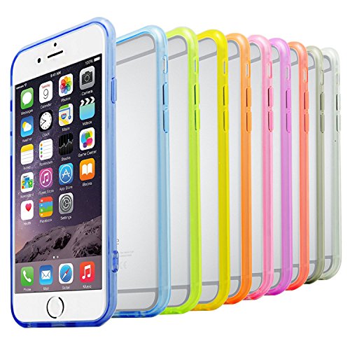 iPhone 6 Case, iPhone 6 Slim Case, Besgoods 10 Pack Colorful Clear Hard Cover Flexible Soft TPU Bumper Shock-Proof Anti-Scratch Thin Protective Case Bumper Cover Skin for iPhone 6/6S 4.7 inch