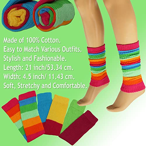 Aws/American Made Leg Warmers For Women All Cotton Colorful Soft Knitted 1 Pair (Color 1) #TOP1