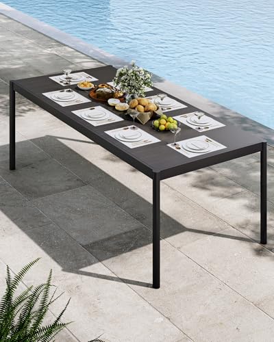 Aluminum Patio Dining Table for 4-8 Person, 74