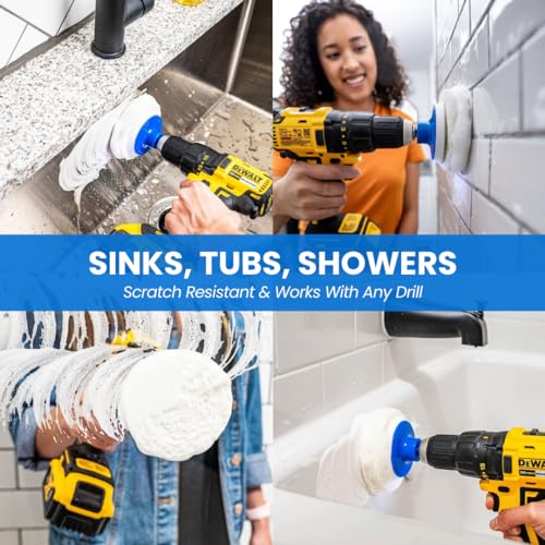 image for RotoScrub 7 Pack Drill Brush Set for Deep Cleaning, Scratch Resistant,