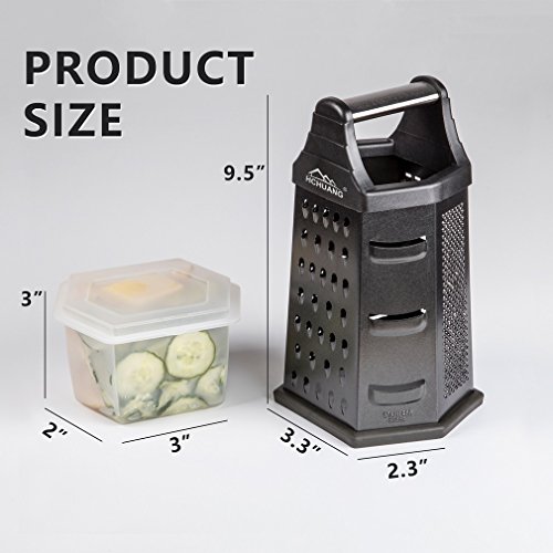 Professional Box Grater,Nonstick Coating Stainless Steel With 6 Sides - Vegetable Chopper, Kitchen Cutter, Shredder For Cheese & Vegetables (6-In-1) #TOP1