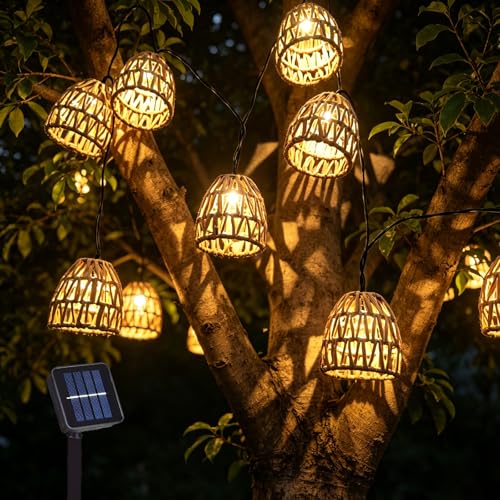 GOUYENG Guirlande Lumineuse Lampe Solaire,Guirlande Lumineuse Exterieure Solaire 3.6m,Guirlandes LED Guinguette Exterieur Intérieur,Lampions Solaires...